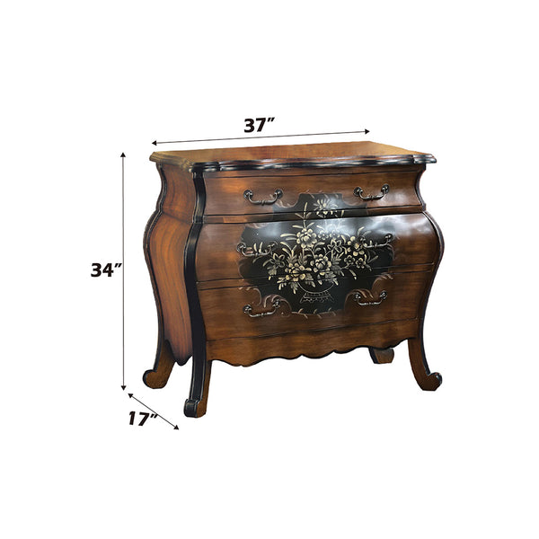 ACME Roma Oak & Antique Black Chest Model 09205