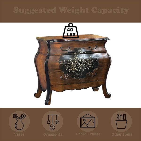 ACME Roma Oak & Antique Black Chest Model 09205