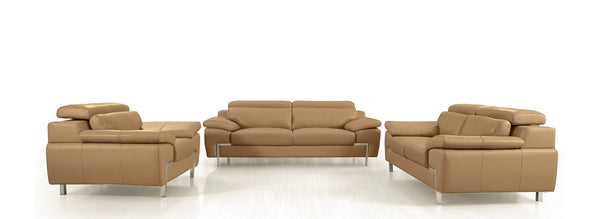 Divani Casa Grange Modern Camel Leather Sofa Set Model VGBNS-2116-SET-CAMEL