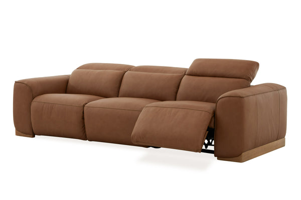 Divani Casa Hagerty Modern Brown Leather Sofa With 2 Power Recliners Model VGKV-KM.6035-BRN