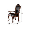 ACME Chateau De Ville Black Synthetic Leather & Cherry Arm Chair (Set-2) Model 10039A