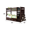 ACME Allentown Espresso Bunk Bed (Twin | Twin) with Trundle Model 10170W