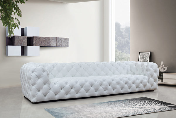 Divani Casa Dexter Transitional White Full Italian Leather Sofa Model VGCA114-FL-WHT