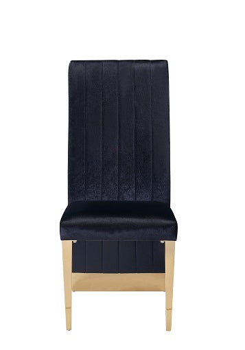 Modrest Keisha Modern Black Velvet And Gold Dining Chair Set Of 2 Model VGZA-Y629-BLK-DC