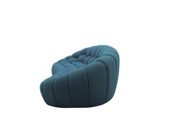 Divani Casa Yolonda Modern Curved Dark Teal Fabric Sofa Set Model VGEV2126C-SET-C-15