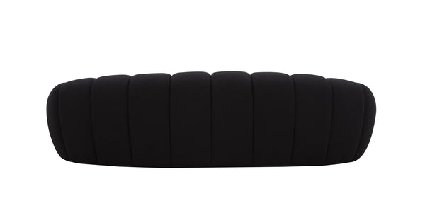 Divani Casa Yolonda Modern Curved Black Fabric Sofa Set Model VGEV-2126C-SET-BLK