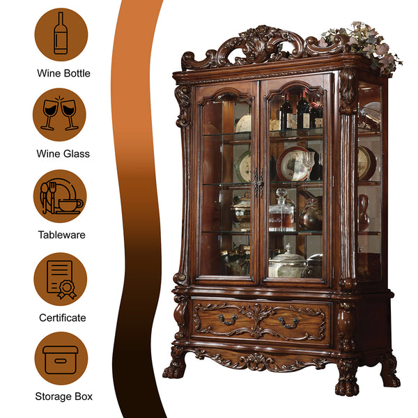 ACME Dresden Cherry Oak Curio Model 12158