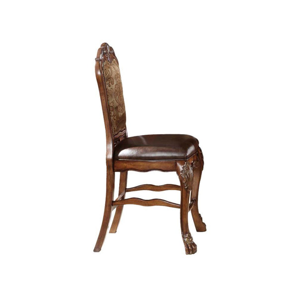 ACME Dresden Synthetic Leather & Cherry Oak Counter Height Chair (Set-2) Model 12162