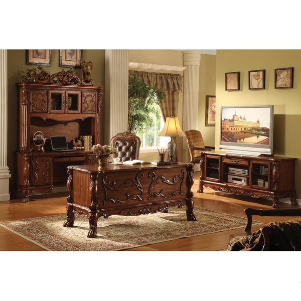 ACME Dresden Synthetic Leather & Cherry Oak Executive Office Chair Model 12170