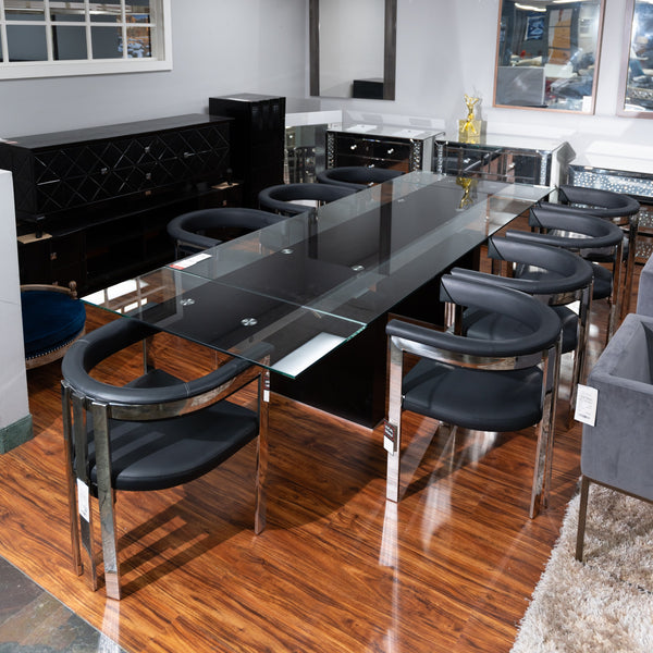 Lisbon Modern Glas Extendable Dining Table Model VGGU-328L-B