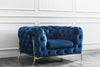 Divani Casa Sheila Modern Dark Blue Fabric Sofa Set Model VGCA1346-BLU