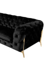 Divani Casa Sheila Modern Black Velvet Sofa Set Model VGCA1346-BLK
