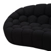 Yolonda Modern Curved Black Fabric Loveseat