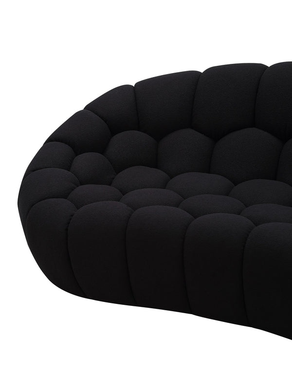 Divani Casa Yolonda Modern Curved Black Fabric Loveseat Model VGEV-2126C-LOV-BLK