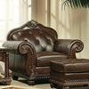 ACME Anondale Espresso Top Grain Leather Match & Cherry Chair Model 15032