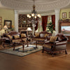 ACME Dresden Brown Synthetic Leather & Chenille Cherry Oak Chair with Pillow Model 15162