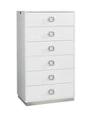 Victoria Modern White Crocodile Lacquer 6-Drawer Chest