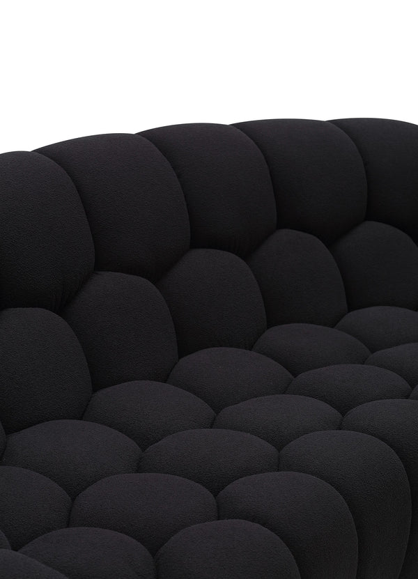 Divani Casa Yolonda Modern Curved Black Fabric Loveseat Model VGEV-2126C-LOV-BLK