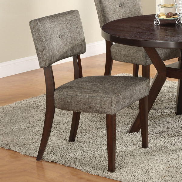 ACME Drake Gray Fabric & Espresso Side Chair (Set-2) Model 16252