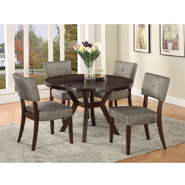 ACME Drake Gray Fabric & Espresso Side Chair (Set-2) Model 16252