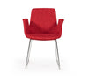 Altair Mid-Century Red Fabric Dining Chair