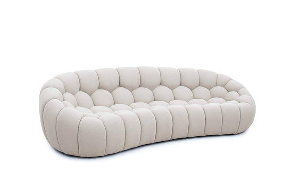 Divani Casa Yolonda Modern Curved Beige Fabric Sofa Model VGEV2126C-SOFA-C-01