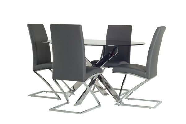 Modrest Pyrite Modern Round Glass Dining Table Model VGEWF2133AA