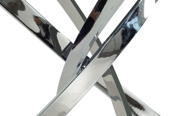 Modrest Pyrite Modern Round Glass Dining Table Model VGEWF2133AA