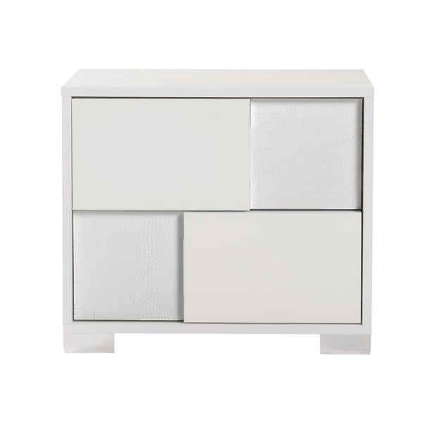 Monza Italian Modern White Nightstand