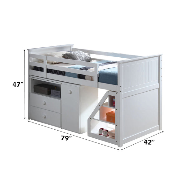 ACME Wyatt White Twin Loft Bed Set Model 19405