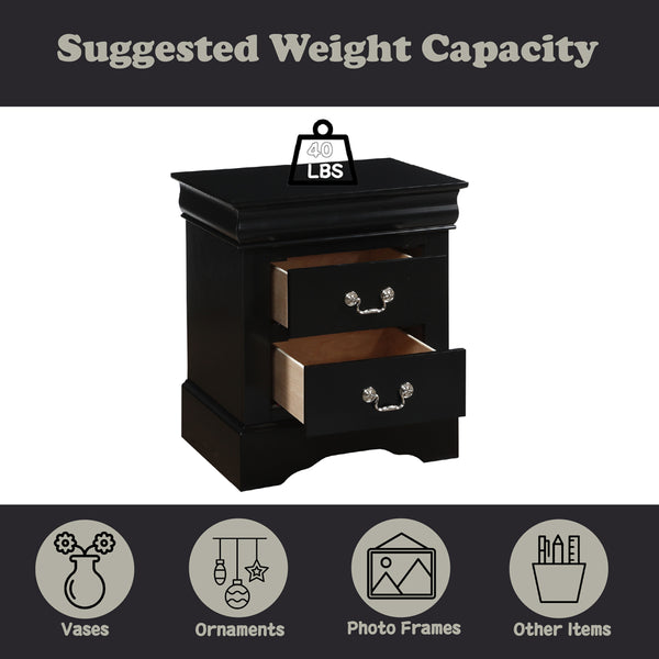 ACME Louis Philippe III Black Nightstand Model 19503