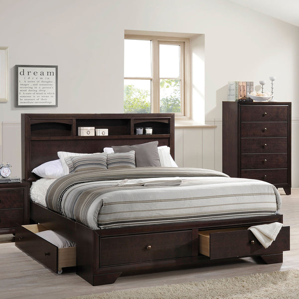 ACME Madison II Espresso Eastern King Bed with Storage Model 19557EK