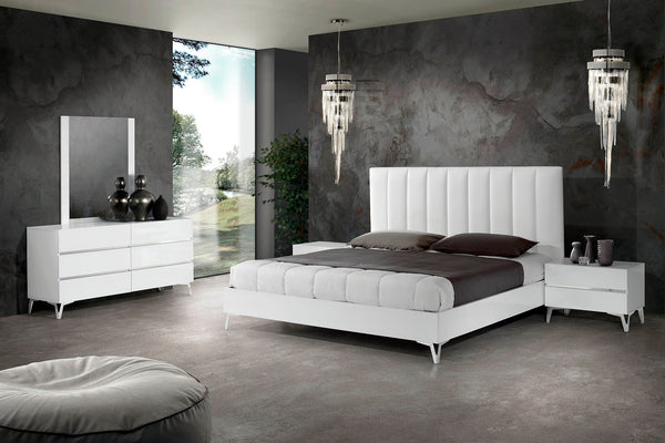 Nova Domus Angela Italian Modern White Eco Leather BedModel VGACANGELA-BED