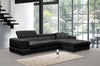 Divani Casa Pella Mini Modern Black Leather Right Facing Sectional Sofa Model VGCA5106A-BLK-RAF