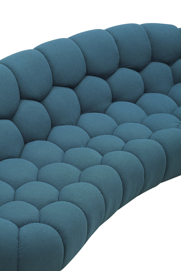 Divani Casa Yolonda Modern Curved Dark Teal Fabric Sofa Model VGEV2126C-SOFA-C-15