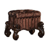 ACME Versailles Fabric & Cherry Oak Vanity Stool Model 21108