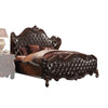 ACME Versailles Two Tone Dark Brown Synthetic Leather & Cherry Oak Eastern King Bed Model 21117EK