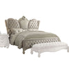 ACME Versailles Ivory Fabric & Bone White Eastern King Bed Model 21127EK