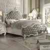 ACME Versailles Vintage Gray Synthetic Leather & Bone White California King Bed Model 21144CK