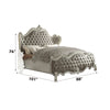 ACME Versailles Vintage Gray Synthetic Leather & Bone White California King Bed Model 21144CK