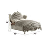 ACME Versailles Vintage Gray Synthetic Leather & Bone White Queen Bed Model 21150Q