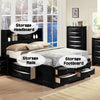 ACME Ireland Black Full Bed with Storage Model 21620F