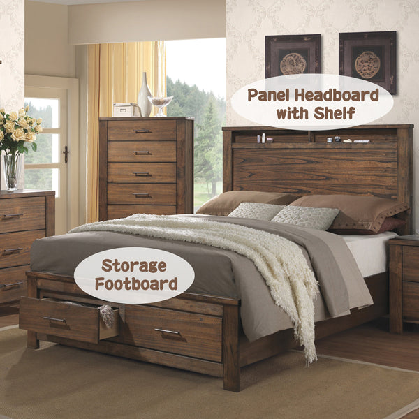 ACME Merrilee Oak Eastern King Bed with Storage Model 21677EK