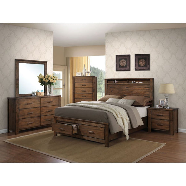 ACME Merrilee Oak Queen Bed with Storage Model 21680Q