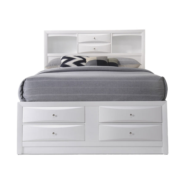 ACME Ireland White Queen Bed with Storage Model 21700Q