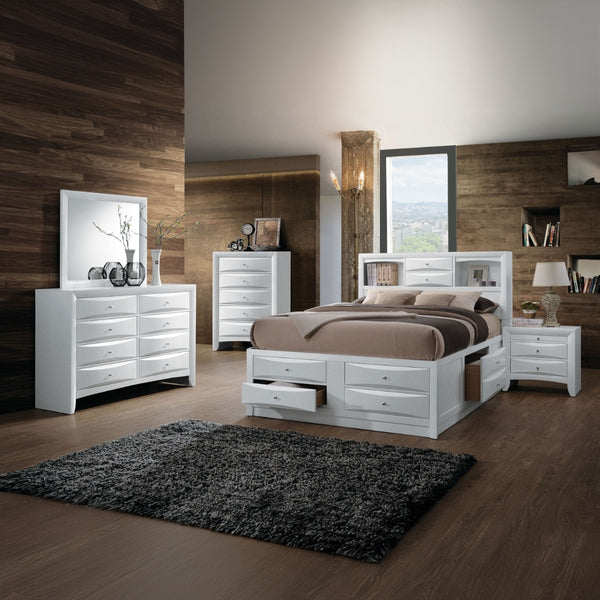 ACME Ireland White Queen Bed with Storage Model 21700Q