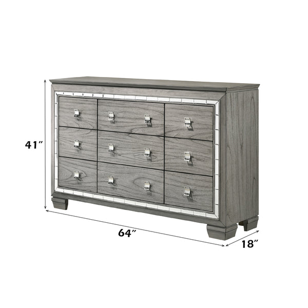 ACME Antares Light Gray Oak Dresser Model 21825