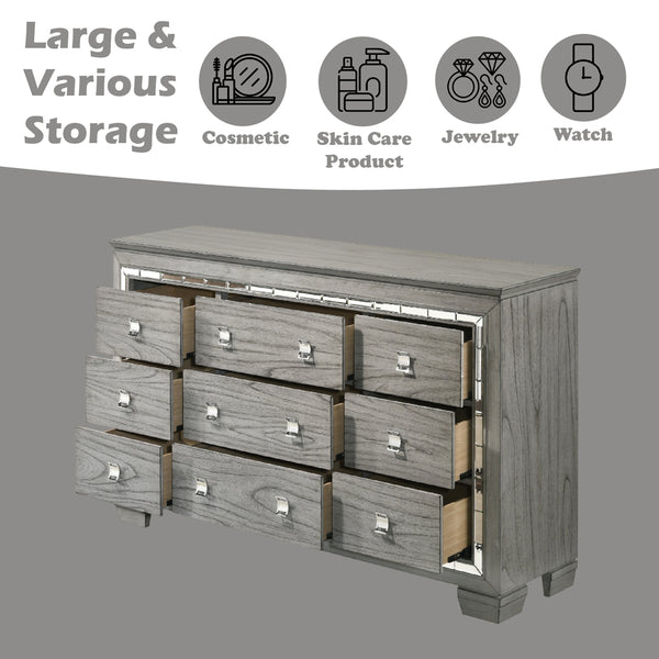 ACME Antares Light Gray Oak Dresser Model 21825