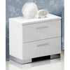ACME Lorimar White & Chrome Leg Nightstand Model 22633