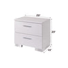 ACME Lorimar White & Chrome Leg Nightstand Model 22633
